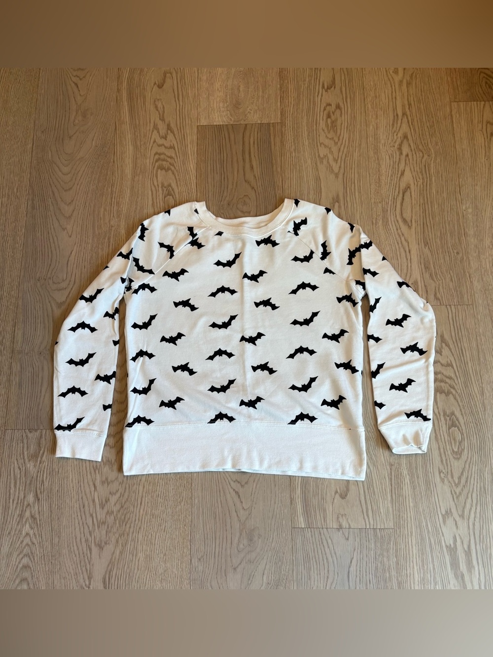 Grayson Threads White Sweatshirt with Black Bat Pattern